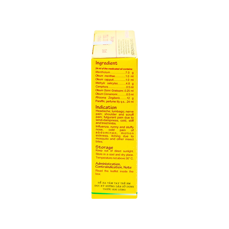 Dầu gừng Thái Dương giảm đau đầu, đau lưng, đau dây thần kinh vai gáy (hộp 1 chai x 24ml)