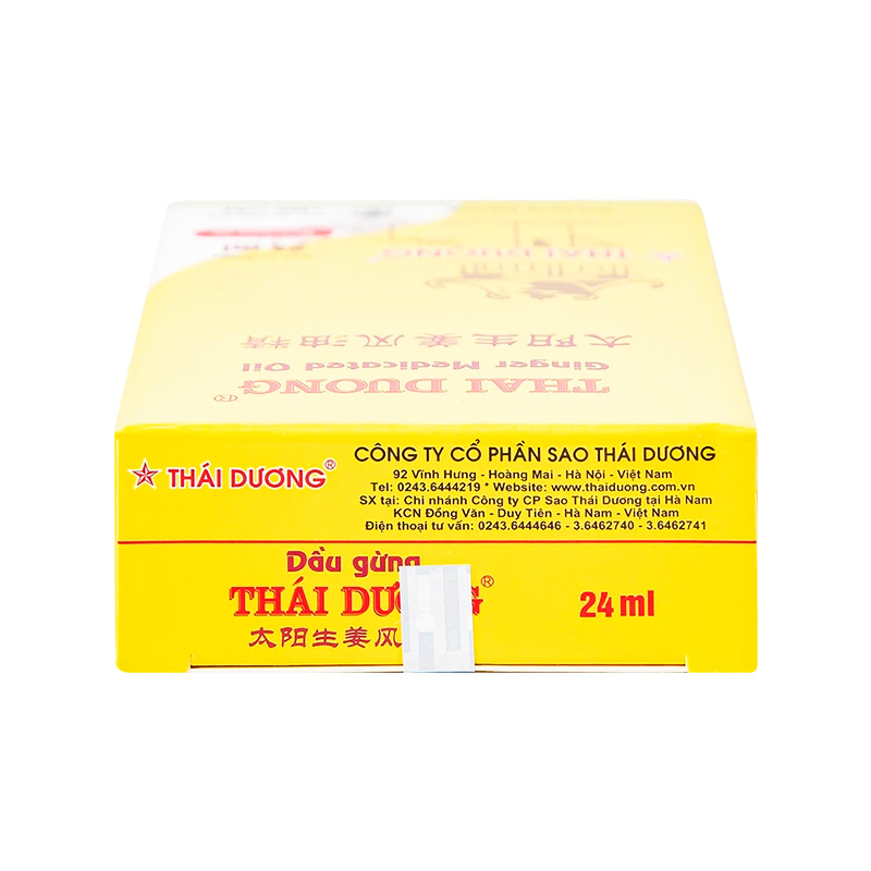Dầu gừng Thái Dương giảm đau đầu, đau lưng, đau dây thần kinh vai gáy (hộp 1 chai x 24ml)