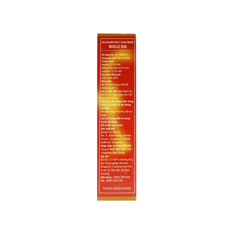Dầu xoa bóp Con Ó Eagle Brand Muscle Rub giảm đau lưng, viêm khớp (chai 85ml)