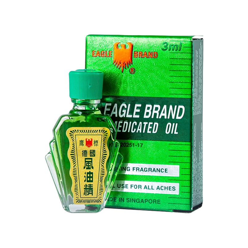 Dầu gió xanh Con Ó Eagle Brand Oil giảm nghẹt mũi, chóng mặt, say tàu xe (chai 3ml)