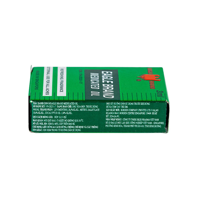 Dầu gió xanh Con Ó Eagle Brand Oil giảm nghẹt mũi, chóng mặt, say tàu xe (chai 3ml)