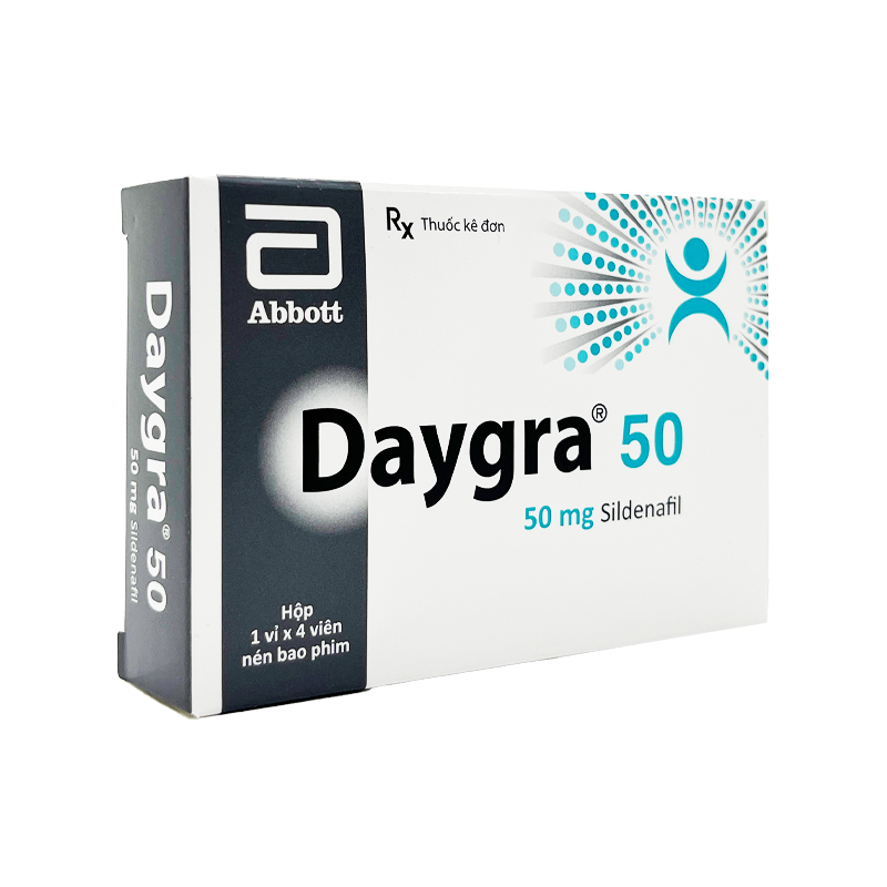 Thuốc Daygra 50 điều trị rối loạn cương dương (hộp 1 vỉ x 4 viên)
