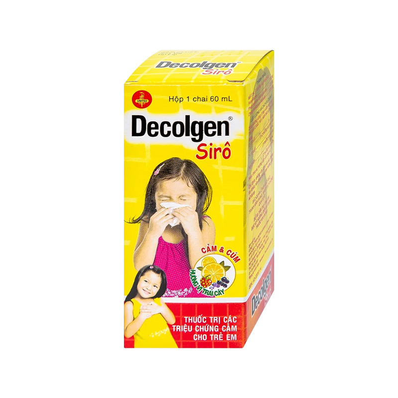 Siro Decolgen điều trị các triệu chứng cảm  thông thường cho trẻ (hộp 1 chai 60ml)