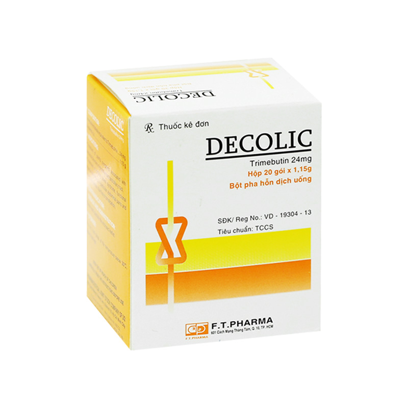 Thuốc bột pha hỗn dịch uống Decolic 24mg giảm đau do co thắt tiêu hóa (hộp 20 gói x 1.15g)
