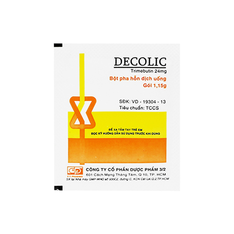 Thuốc bột pha hỗn dịch uống Decolic 24mg giảm đau do co thắt tiêu hóa (hộp 20 gói x 1.15g)