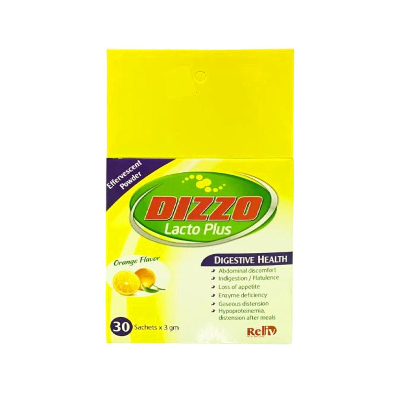 Dizzo Lacto Plus hỗ trợ giảm đầy hơi, khó tiêu (hộp 30 gói x 3g)