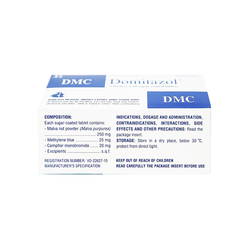 Thuốc DomitazoL điều trị nhiễm trùng đường tiết niệu (hộp 5 vỉ x 10 viên)