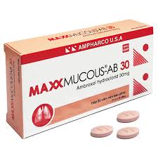 Thuốc Maxxmucous-AB 30 tiêu nhầy trong bệnh lý hô hấp (hộp 3 vỉ x 10 viên)