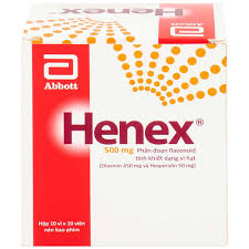 Thuốc Henex 500mg điều trị suy tĩnh mạch, cơn trĩ cấp (hộp 10 vỉ x 10 viên)