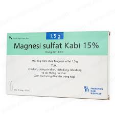 Dung dịch tiêm Magnesi Sulfat Kabi 15% điều trị điều trị ngừng tim do xoắn đỉnh (hộp 50 ống x10ml)
