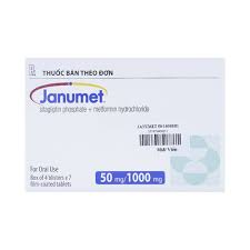 Thuốc Janumet 50mg/1000mg điều trị đái tháo đường tuýp 2 (hộp 8 vỉ x 7 viên)