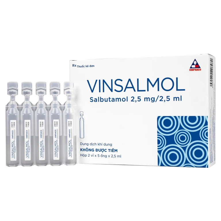 Thuốc Vinsalmol 2.5mg/2.5ml điều trị hen cấp tính (hộp 2 vỉ x 5 ống)