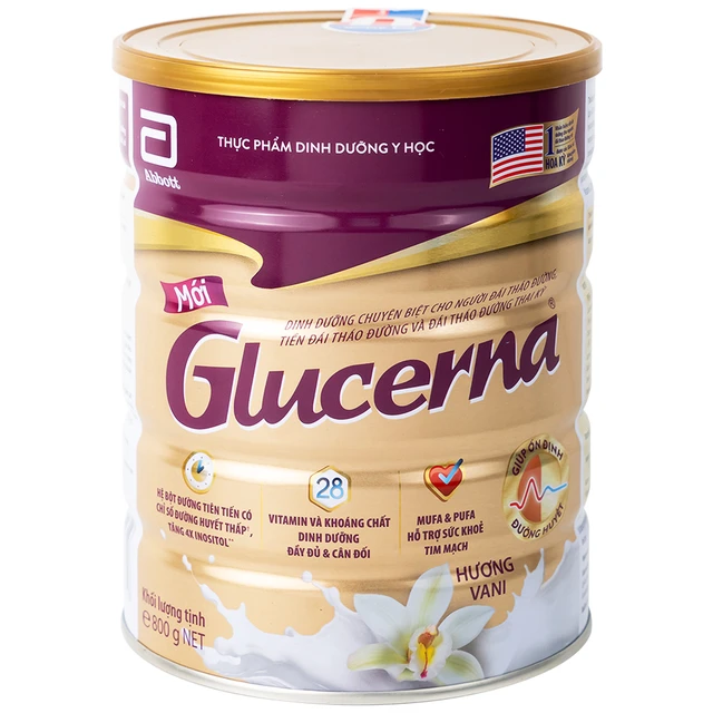 Sữa bột bổ sung dinh dưỡng đặc biệt cho người đái tháo đường Glucerna Abbott (lon 800g)
