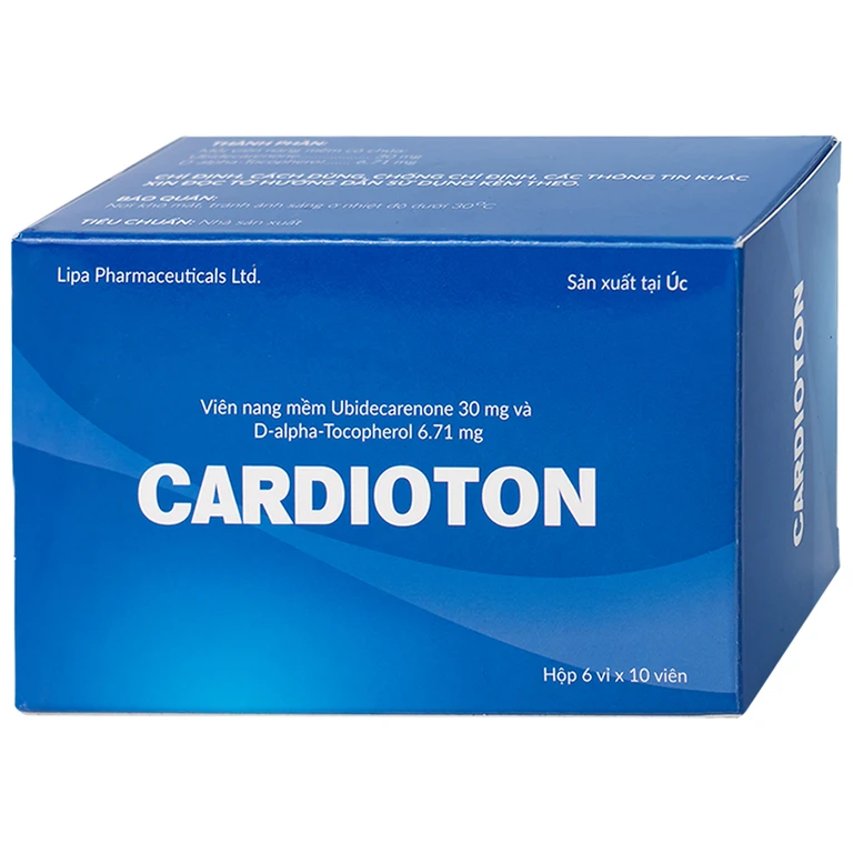 Thuốc Cardioton điều trị hỗ trợ thiểu năng tuần hoàn, tăng huyết áp, thiếu máu cơ tim (hộp 6 vỉ x 10 viên)