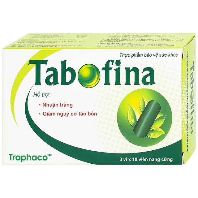 Viên hỗ trợ giảm nguy cơ táo bón Tabofina Traphaco (hộp 3 vỉ x 10 viên)
