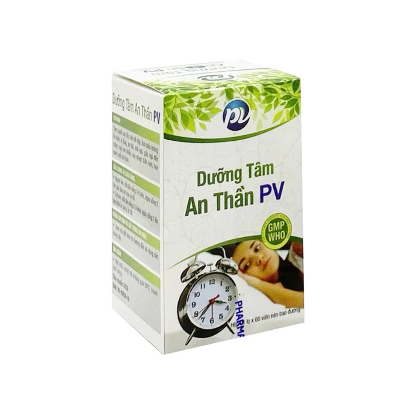Thuốc Dưỡng Tâm An Thần PV điều trị mất ngủ, suy nhược thần kinh (hộp 1 lọ x 60 viên)