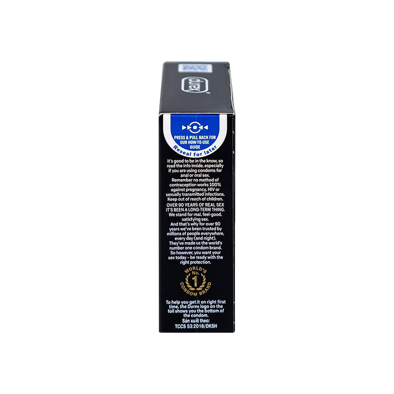 Bao cao su Durex Kingtex ôm sát, vừa vặn 49mm (hộp 3 cái)
