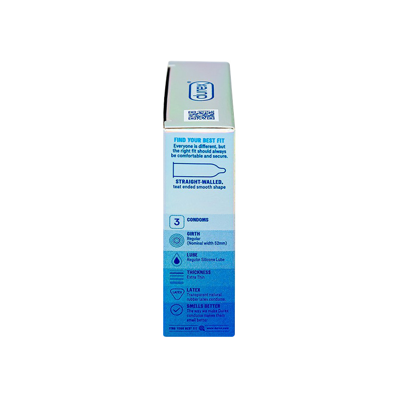 Bao cao su Durex Invisible Extra Thin Extra Sensitive siêu mỏng, siêu ôm sát (hộp 3 cái)