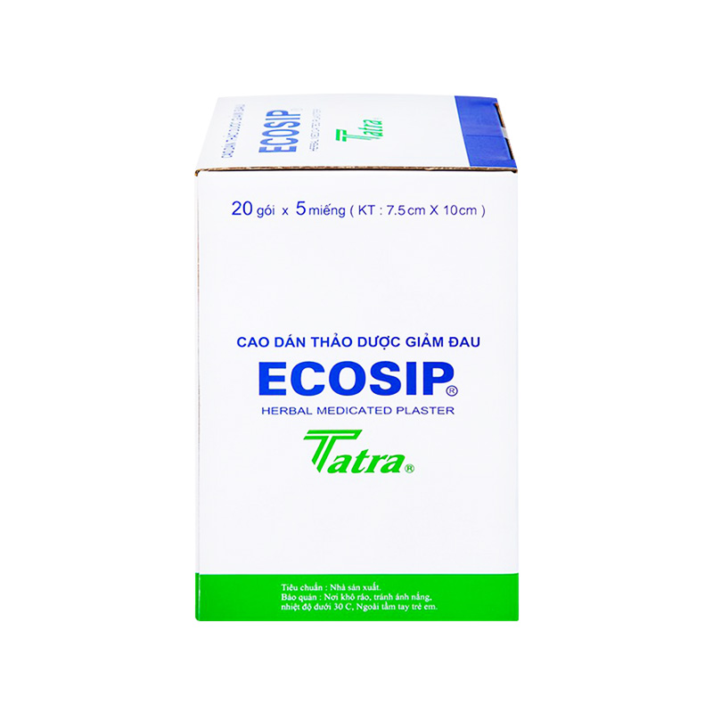 Cao dán thảo dược Ecosip giảm đau vai, đau cơ (hộp 20 gói x 5 miếng)