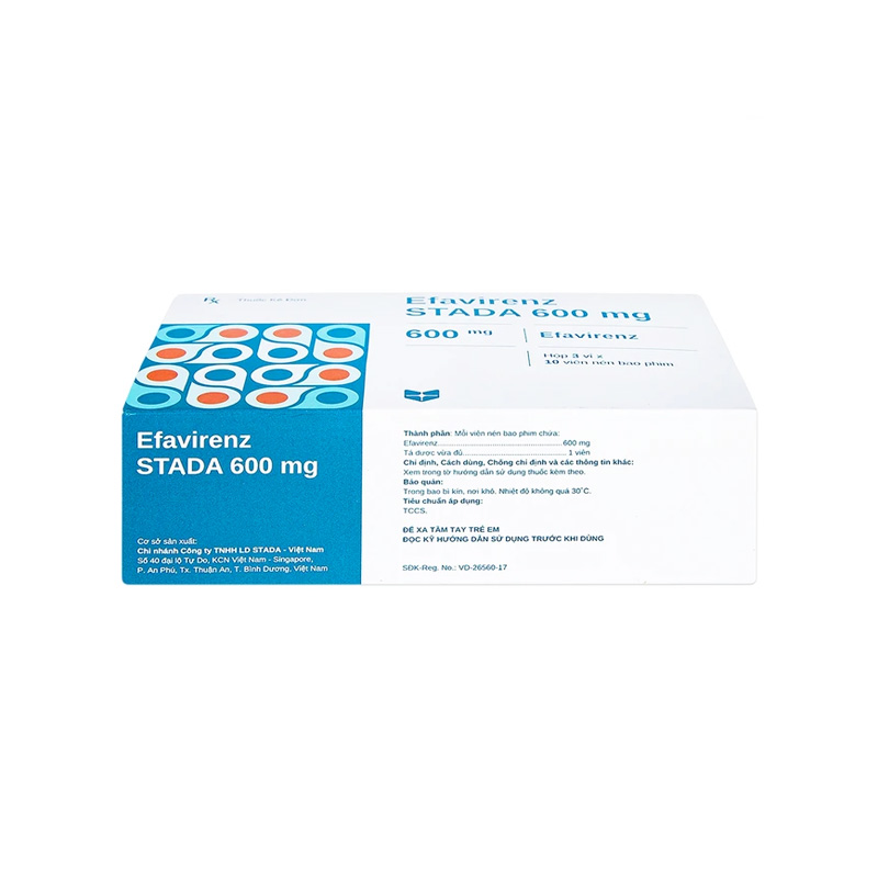 Thuốc Efavirenz Stella 600mg phòng ngừa sau phơi nhiễm HIV (hộp 3 vỉ x 10 viên)