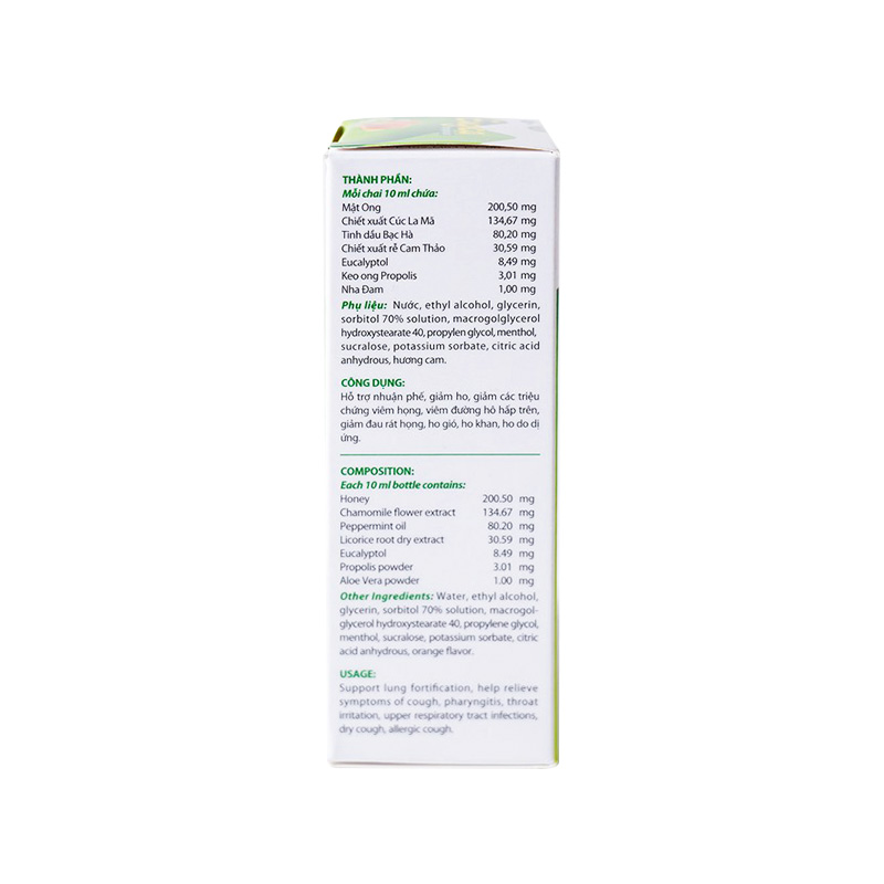 Xịt họng thảo dược Eugica giảm các triệu chứng viêm họng, ho (hộp 1 chai x 10ml)