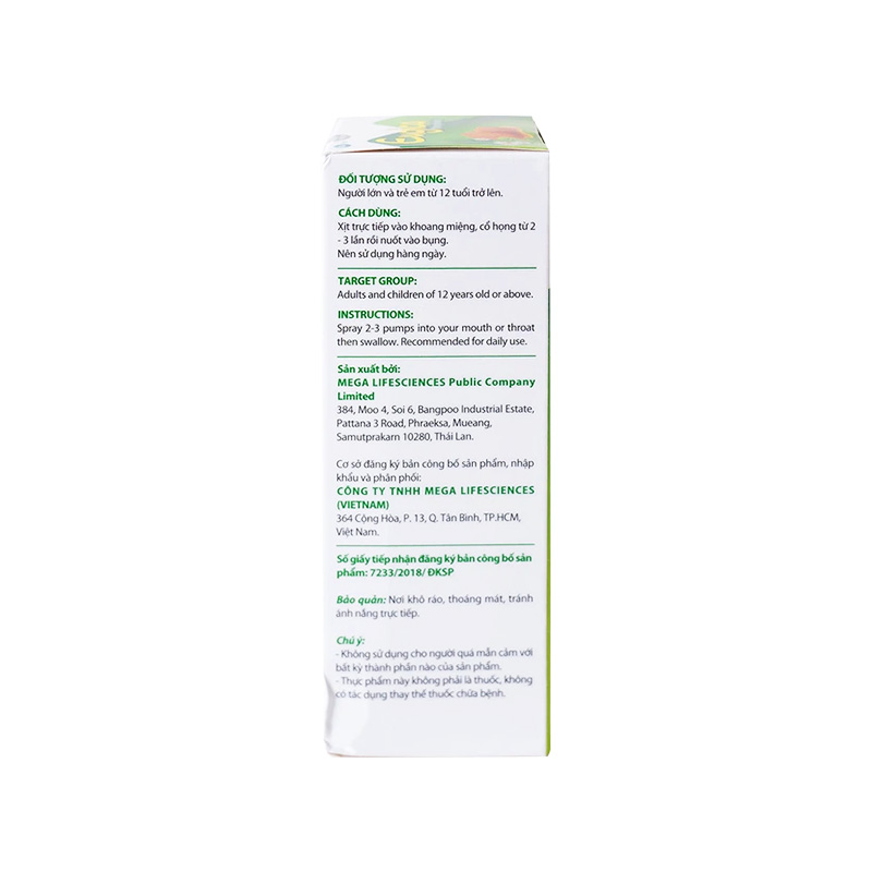 Xịt họng thảo dược Eugica giảm các triệu chứng viêm họng, ho (hộp 1 chai x 10ml)