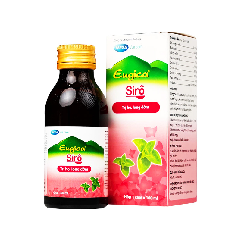 Siro Eugica hỗ trợ điều trị ho, long đờm (hộp 1 chai x 100ml)