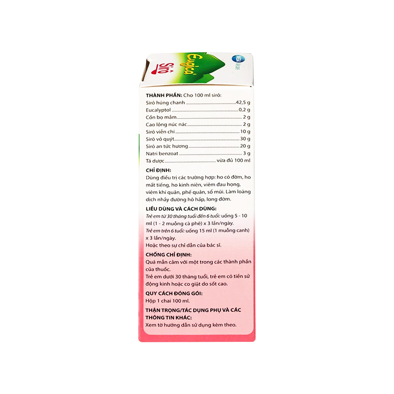 Siro Eugica hỗ trợ điều trị ho, long đờm (hộp 1 chai x 100ml)