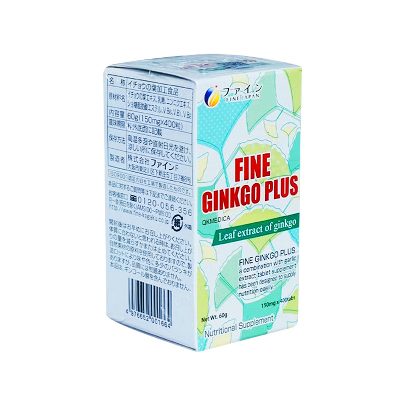 Viên uống Fine Ginko Plus hỗ trợ tăng cường chức năng não bộ (hộp 1 chai x  400  viên)