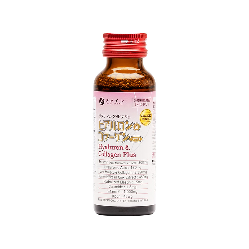 Nước uống Collagen & Hyaluron Fine Japan Plus  (Hộp 10 chai x 50ml)