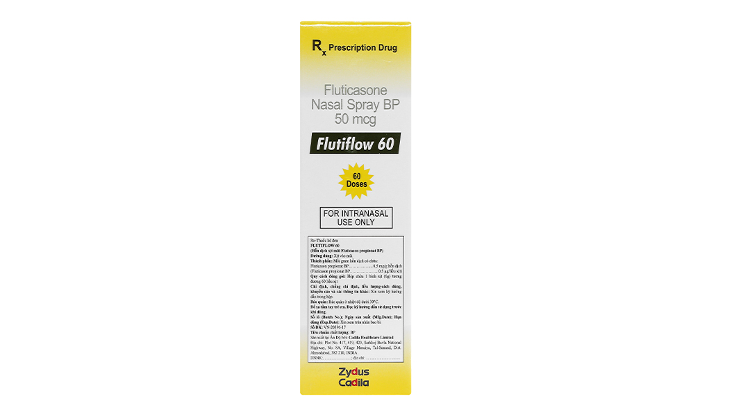 Hỗn dịch xịt mũi Flutiflow 60 điều trị viêm mũi dị ứng (chai 60 liều xịt)