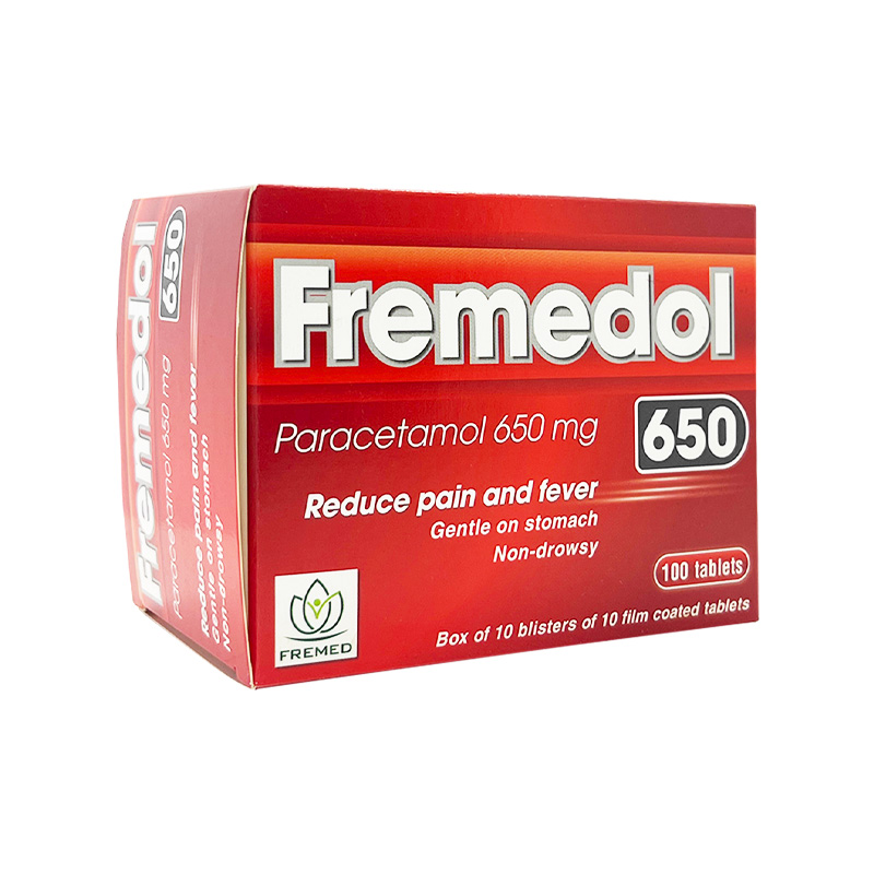 Viên nén Fremedol 650 giảm đau, hạ sốt (hộp 10 vỉ x 10 viên)