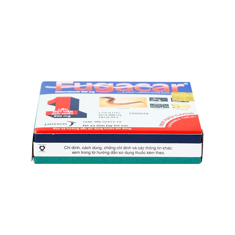 Thuốc Fugacar hương trái cây điều trị giun đường ruột (hộp 1 viên)