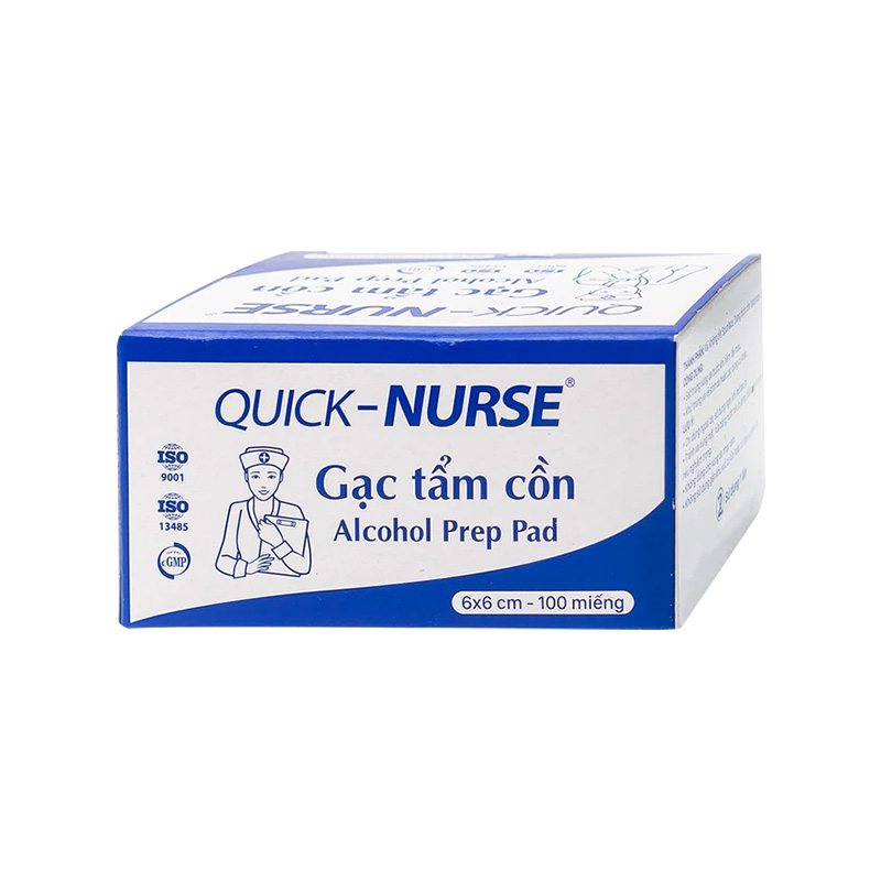 Gạc tẩm cồn PT (hộp 100 miếng)