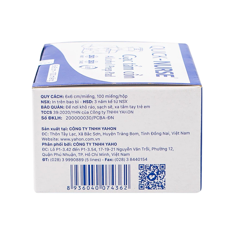 Gạc tẩm cồn PT (hộp 100 miếng)