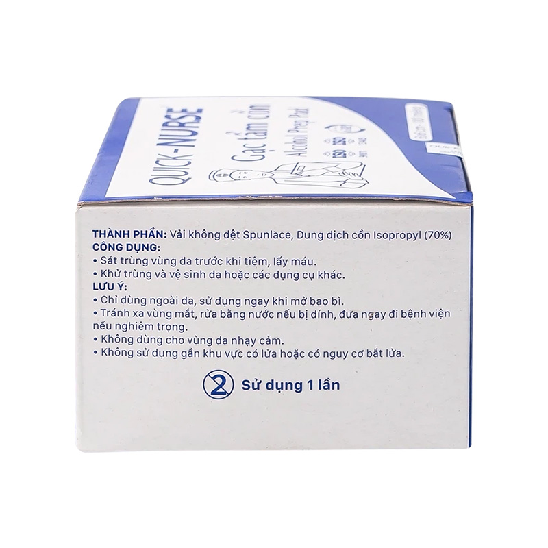 Gạc tẩm cồn PT (hộp 100 miếng)