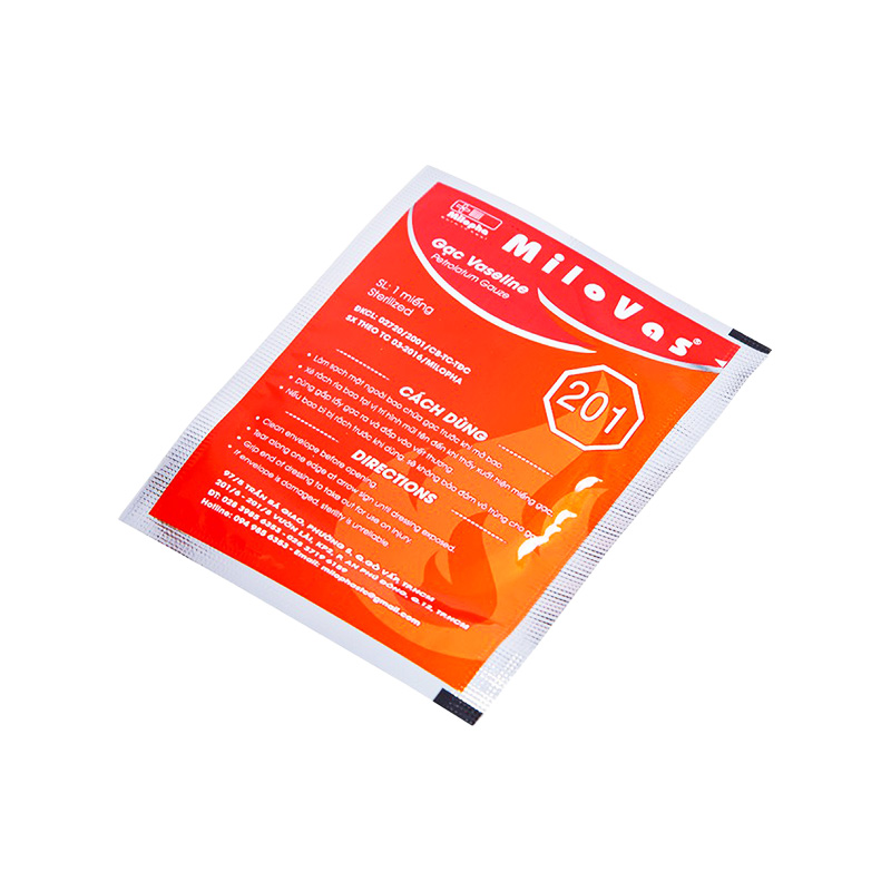 Gạc tiệt trùng Vaseline Petrolatum Gauz cấp ẩm cho vết thương (hộp 10 miếng)