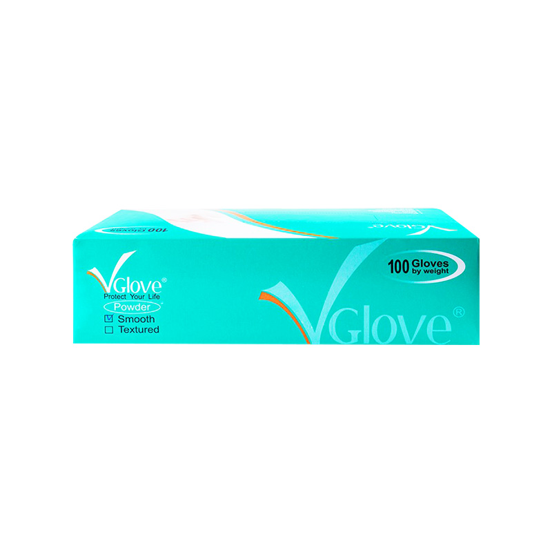 Găng tay cao su y tế trơn có bột VGlove Size M (Hộp x 100 cái)