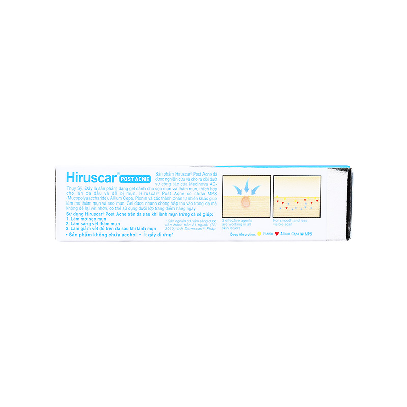 Gel Hirusca Post Acne hỗ trợ làm mờ thâm mụn, sẹo mụn (hộp 1 tuýp x 10g)