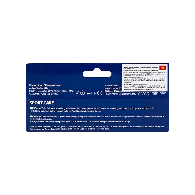 Gel làm lạnh Starbalm Cold Gel hỗ trợ phục hồi chấn thương căng cơ, bấm tím (hộp 1 tuýp x 25ml)