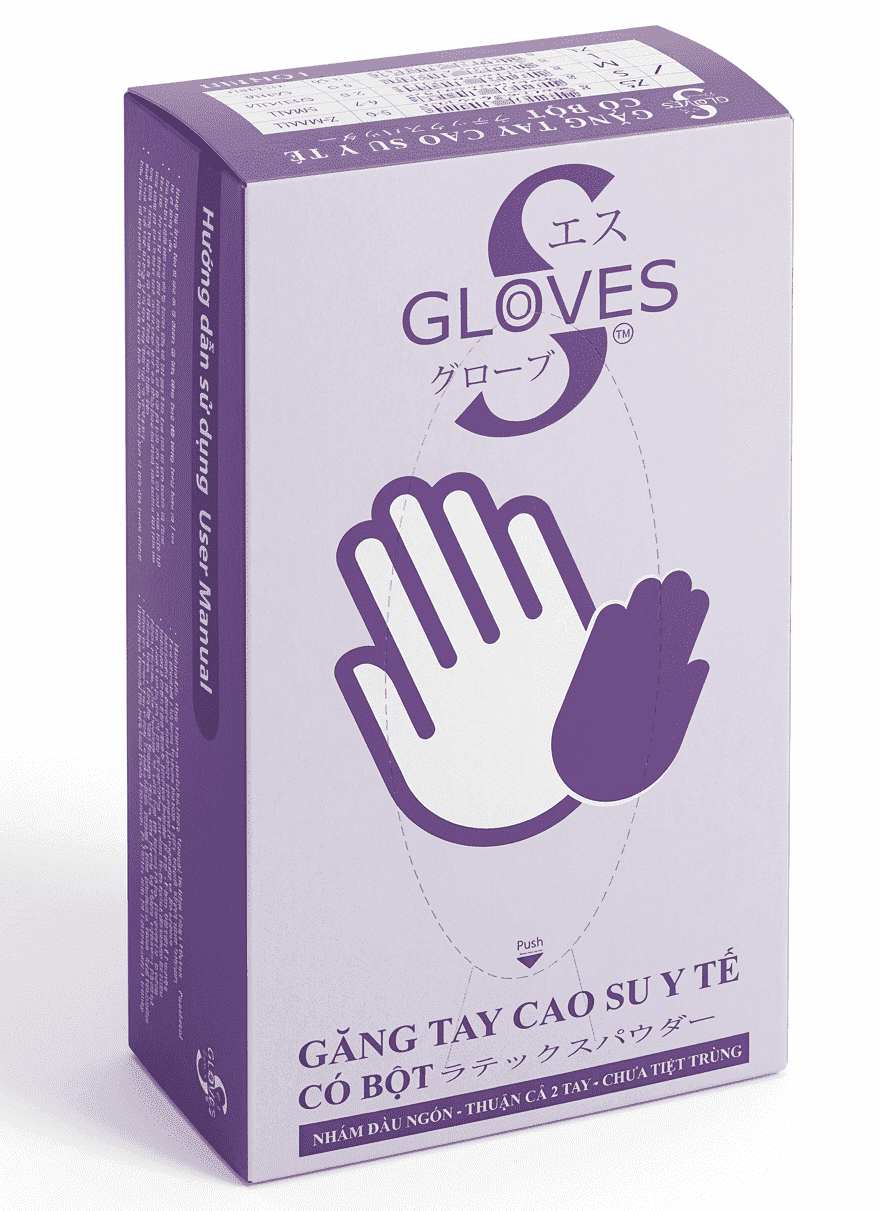 Găng tay y tế Gloves S Latex có bột (hộp 100 chiếc)