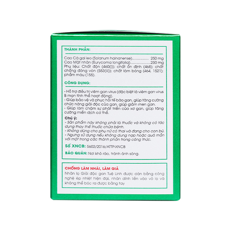 Giải Độc Gan Tuệ Linh hỗ trợ giải độc gan, hạ men gan (hộp 1 chai x 60 viên)