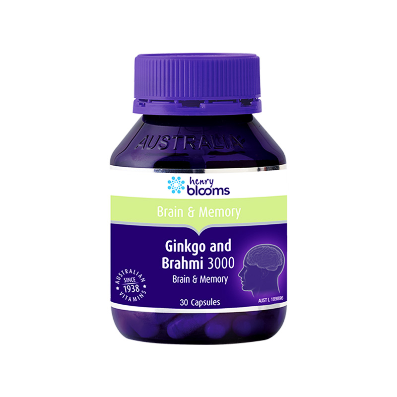Viên uống Henry Blooms Ginkgo And Brahmi 3000  hỗ trợ hoạt huyết (hộp 1 chai x 30 viên)