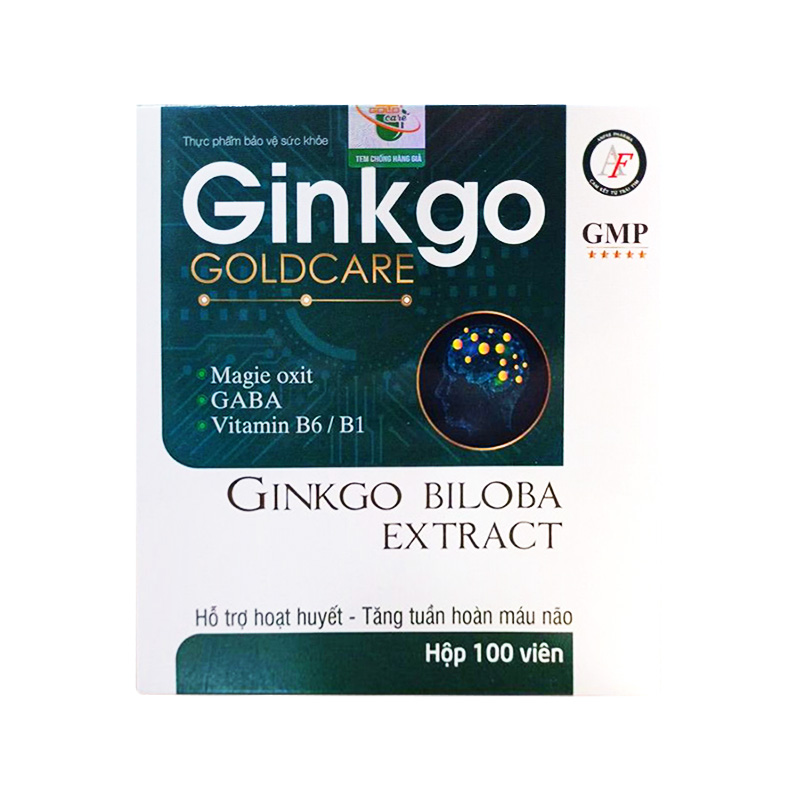 Viên uống Gink Gold Care hỗ trợ hoạt huyết, tăng tuần hoàn máu não (hộp 10 vỉ x 10 viên)