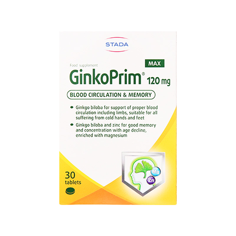 Thực phẩm bảo vệ sức khỏe Ginkoprim 120Mg Max Stada (hộp 3 vỉ x 10 viên)