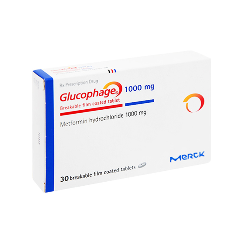 Thuốc Glucophage 1000mg điều trị đái tháo đường tuýp 2 (hộp 2 vỉ x 15 viên)