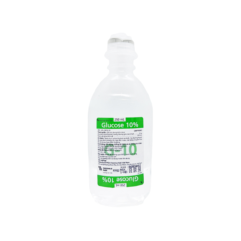 Dung dịch Glucose 10% Kabi dự phòng và điều trị hạ đường huyết (chai 250ml)
