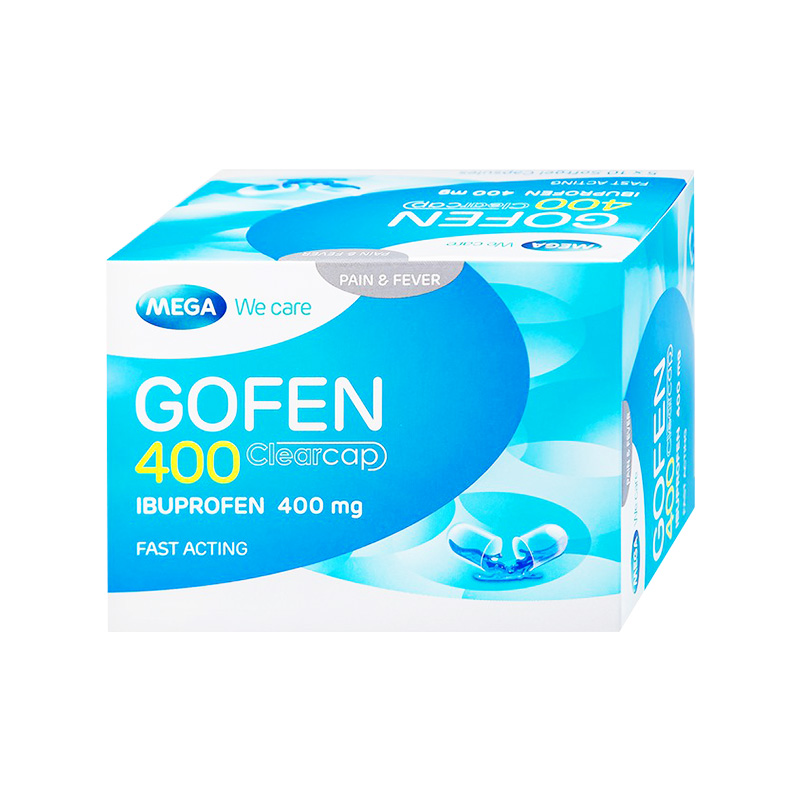 Thuốc Gofen 400mg Clearcap giảm đau, hạ sốt (hộp 5 vỉ x 10 viên)