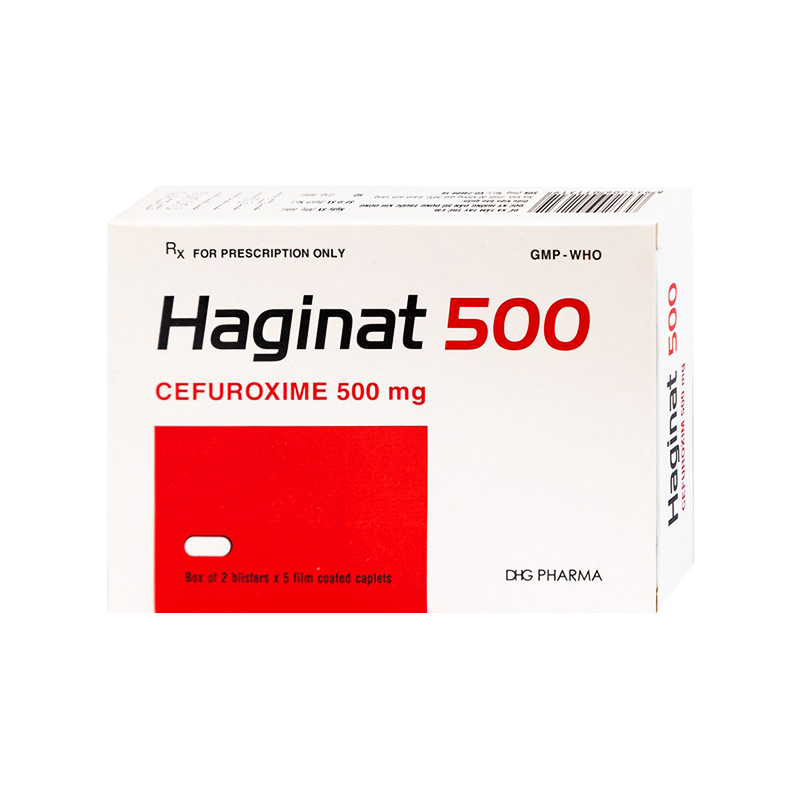Thuốc Haginat 500mg điều trị nhiễm khuẩn (hộp 2 vỉ x 5 viên)