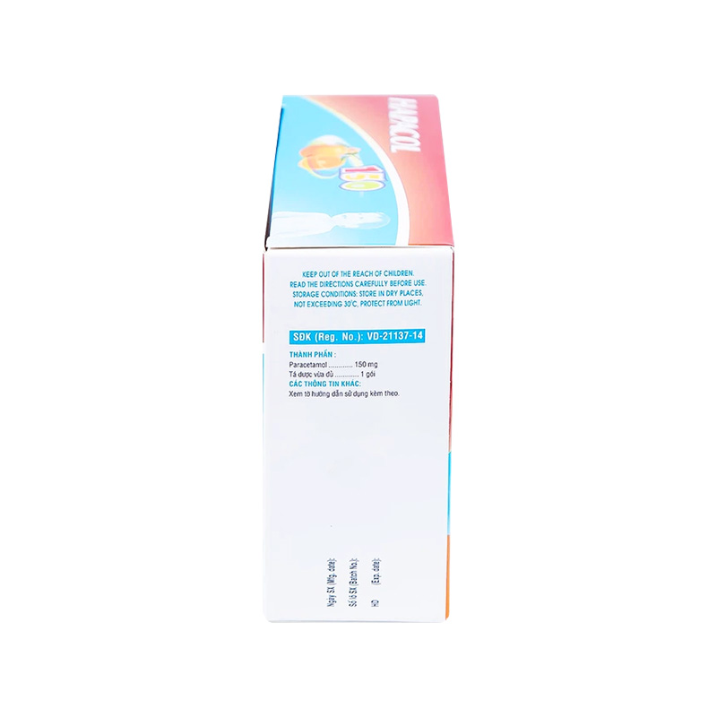 Bột sủi Hapacol 150 giảm đau, hạ sốt (hộp 24 góix 1.5g)